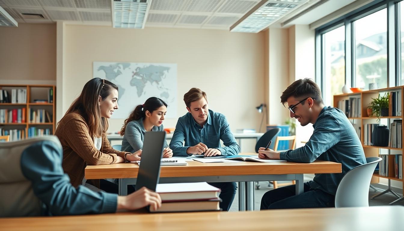 Students working in research laboratory